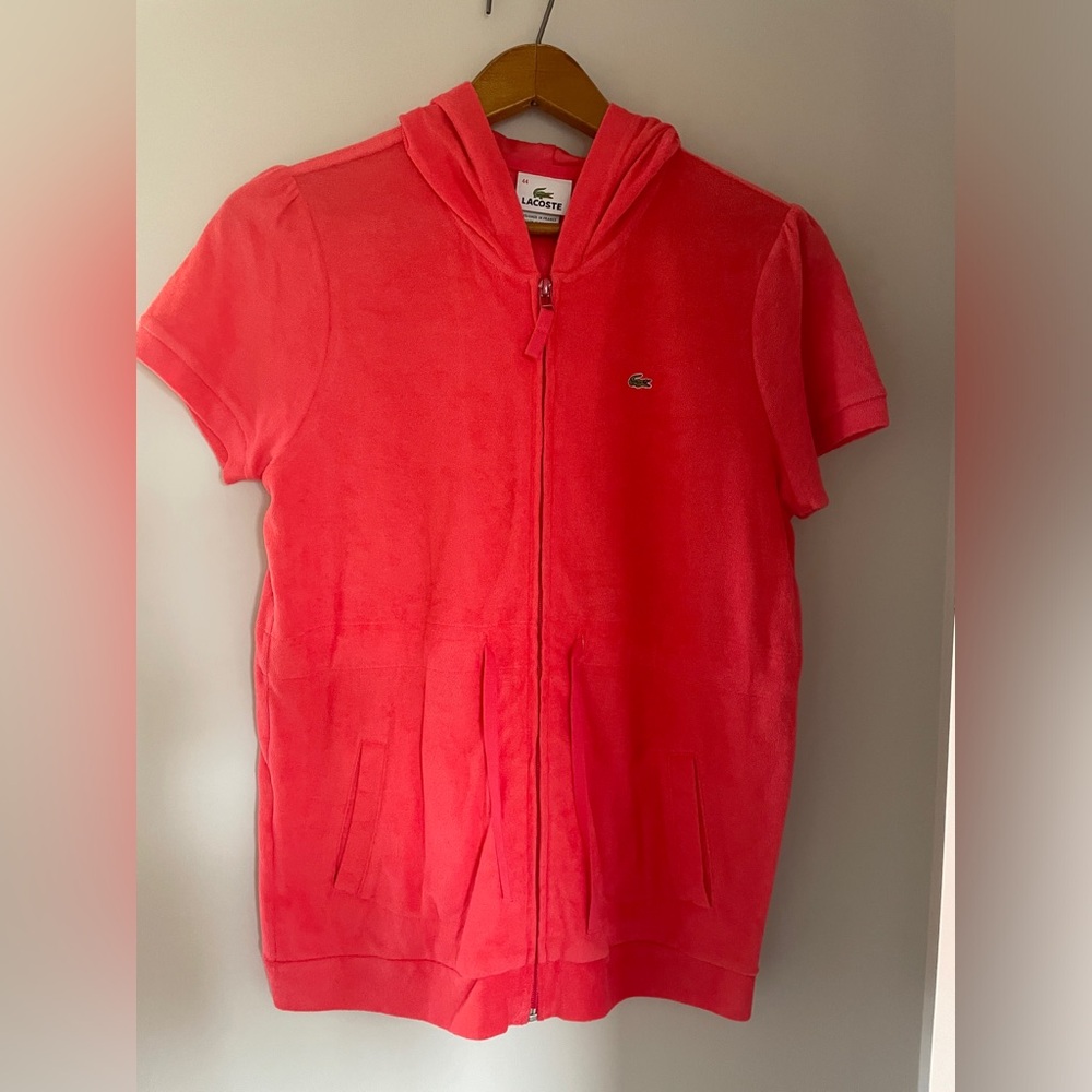 Lacoste-NWOT, Terry cloth zip up bathing suit cover